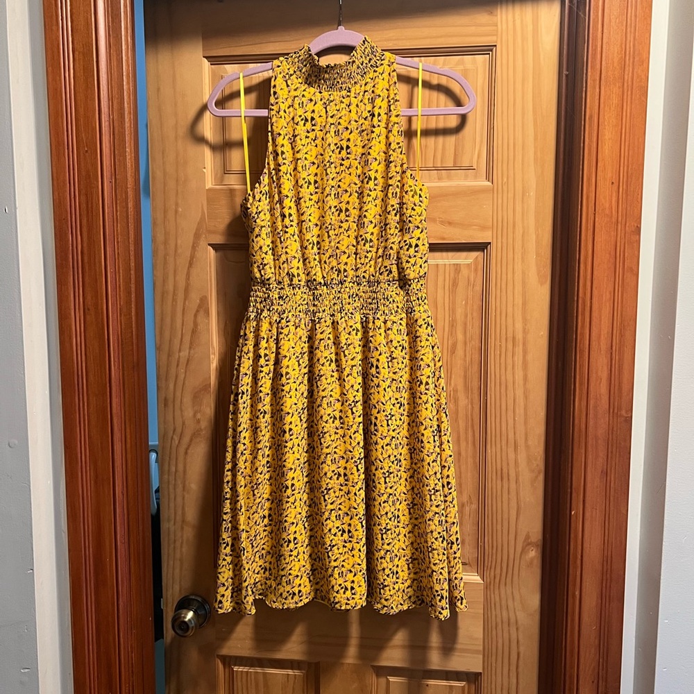 Sam Edelman Yellow and Black Patterned Dress